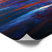 Abstrakte Acrylmalerei mit Blume Poster (Ecke)