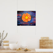 Abstrakte Acrylmalerei mit Blume Poster (Küche)