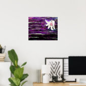Abstrakte Acrylmalerei mit Blume Poster (Heimbüro)