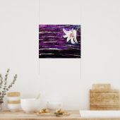 Abstrakte Acrylmalerei mit Blume Poster (Küche)