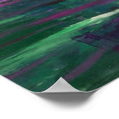 Abstrakte Acrylmalerei mit Blume Poster (Ecke)