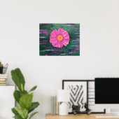 Abstrakte Acrylmalerei mit Blume Poster (Heimbüro)