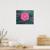 Abstrakte Acrylmalerei mit Blume Poster (Küche)
