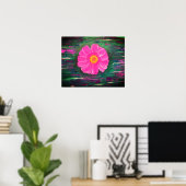 Abstrakte Acrylmalerei mit Blume Poster (Heimbüro)