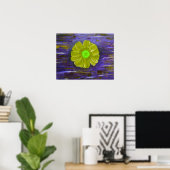 Abstrakte Acrylmalerei mit Blume Poster (Heimbüro)