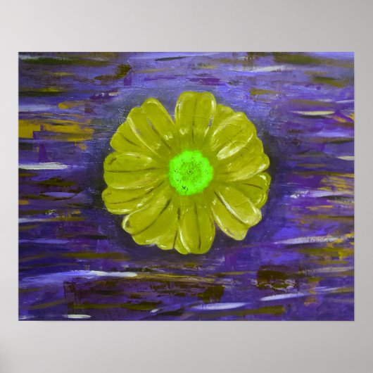 Abstrakte Acrylmalerei mit Blume Poster (Vorne)