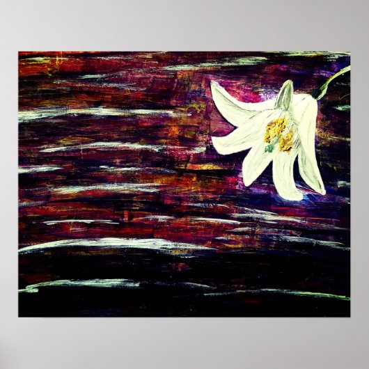Abstrakte Acrylmalerei mit Blume Poster (Vorne)
