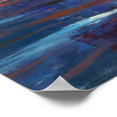 Abstrakte Acrylmalerei mit Blume Poster (Ecke)