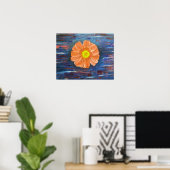 Abstrakte Acrylmalerei mit Blume Poster (Heimbüro)