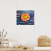 Abstrakte Acrylmalerei mit Blume Poster (Küche)