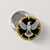 🦅Abstrakte Adlerflügel Geometrische Freiheit Button (Vorne & Hinten)