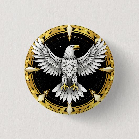 🦅Abstrakte Adlerflügel Geometrische Freiheit Button (Vorderseite)