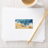 Abstrakte Adresse am Strand Große Labels (5 Zeilen Adressaufkleber (Insitu)