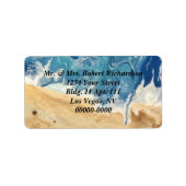 Abstrakte Adresse am Strand Große Labels (5 Zeilen Adressaufkleber (Vorne)