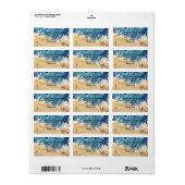 Abstrakte Adresse am Strand Große Labels (5 Zeilen Adressaufkleber (Vorne)