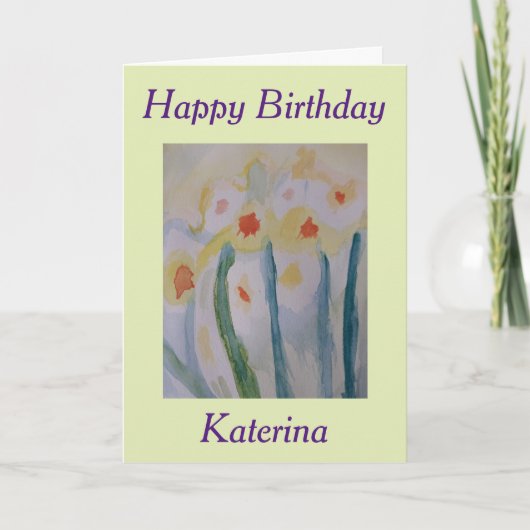 Abstrakte Affodis Geburtstag Karte (Vorderseite)