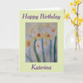 Abstrakte Affodis Geburtstag Karte (Gelbe Blume)