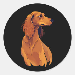 Abstrakte afghanische Hound Art Runder Aufkleber