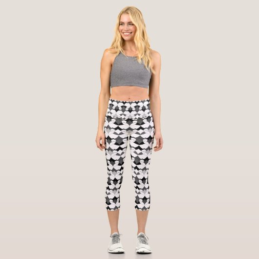 Abstrakte afrikanische Ethno Capri Leggings (Vorderseite)