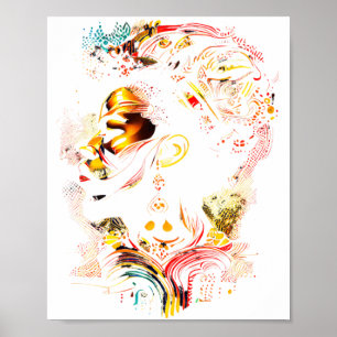 Abstrakte afrikanische Exzellenz Melanin Schwarze Poster