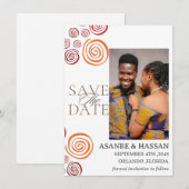 Abstrakte afrikanische Form Hochzeit Save the Date (Vorne/Hinten)