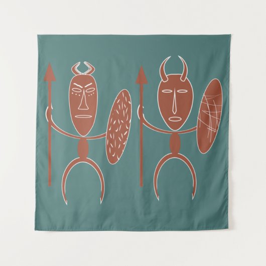 Abstrakte afrikanische indigene Kunst Wandteppich (Vorderseite)