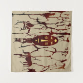 Abstrakte afrikanische indigene Kunst Wandteppich (Vorderseite (Horizontal))