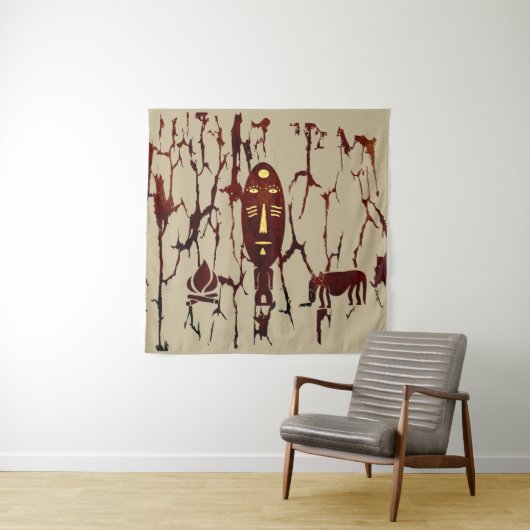 Abstrakte afrikanische indigene Kunst Wandteppich (Beispiel)