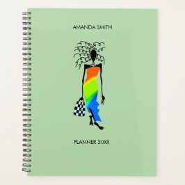 Abstrakte afrikanische Kunst, eleganter Mode-Lady- Planer