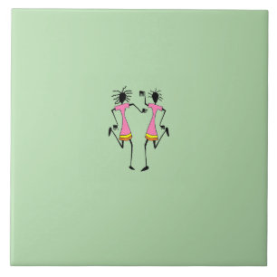 Abstrakte, afrikanische Kunst, elegantes Dancers P Fliese