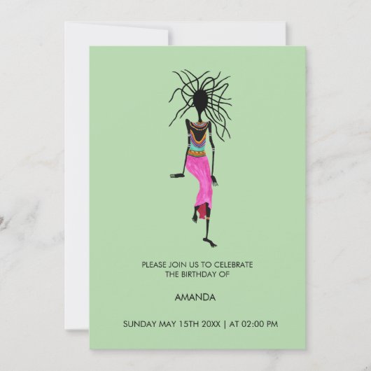 Abstrakte afrikanische Kunst, Kriegerinnen zum Geb Einladung (Vorderseite)