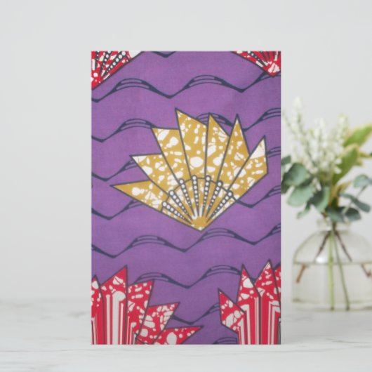 Abstrakte afrikanische Kunst: Lila Passionswellen Briefpapier (Stehend Vorderseite)