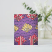 Abstrakte afrikanische Kunst: Lila Passionswellen Postkarte (Stehend Vorderseite)