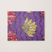 Abstrakte afrikanische Kunst: Lila Passionswellen Puzzle (Horizontal)