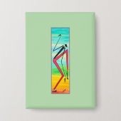 Abstrakte afrikanische Kunst, Wasserfarbe Tricky D Button (Vorderseite)