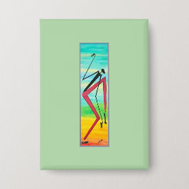 Abstrakte afrikanische Kunst, Wasserfarbe Tricky D Button