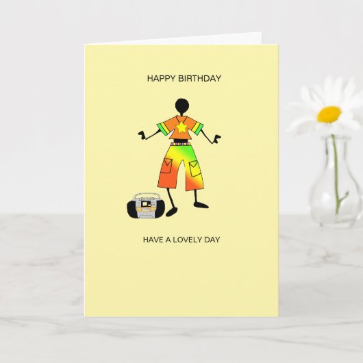 Abstrakte afrikanische Kunstfeier Vibe Birthday Karte (Kleine Pflanze)