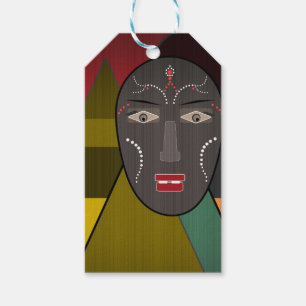 Abstrakte afrikanische Maske in Retro-Vintagen Far Geschenkanhänger