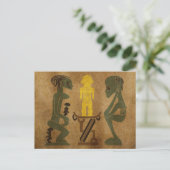 Abstrakte afrikanische Ritualszene Kunst Postkarte (Stehend Vorderseite)