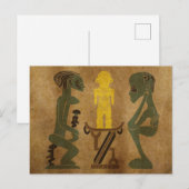 Abstrakte afrikanische Ritualszene Kunst Postkarte (Vorne/Hinten)