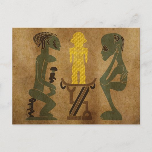 Abstrakte afrikanische Ritualszene Kunst Postkarte (Vorderseite)