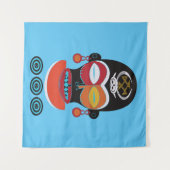 Abstrakte afrikanische Stamm-Maske Wandteppich (Vorderseite (Horizontal))