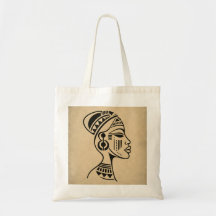 Abstrakte afrikanische Stammes-Gesicht-Tasche | Mi