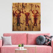 Abstrakte afrikanische Stammeshöhle zeichne Leinwanddruck (Insitu (Wohnzimmer))