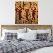 Abstrakte afrikanische Stammeshöhle zeichne Leinwanddruck (Insitu (Schlafzimmer))