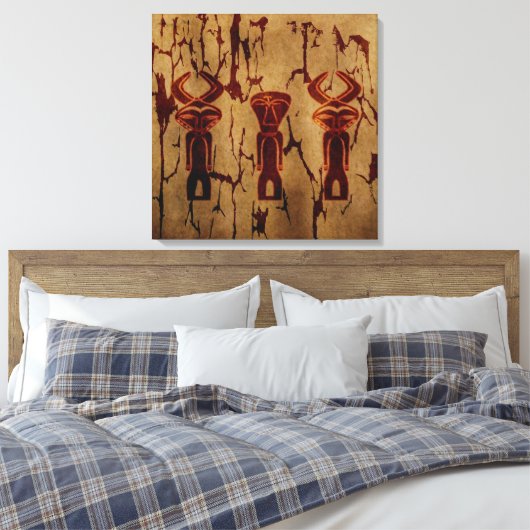 Abstrakte afrikanische Stammeshöhle zeichne Leinwanddruck (Insitu (Schlafzimmer))