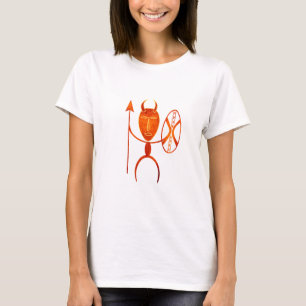 Abstrakte afrikanische Stammeskrieger-Kunst T-Shirt
