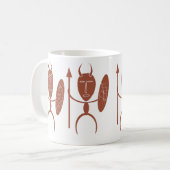 Abstrakte afrikanische Stammeskriegerkunst Kaffeetasse (Vorderseite Links)