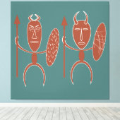 Abstrakte afrikanische Stammeskriegerkunst Leinwanddruck (Insitu (Holzboden))