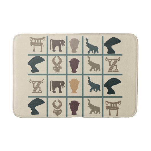 Abstrakte afrikanische Stammeskunst Badematte (Vorderseite)